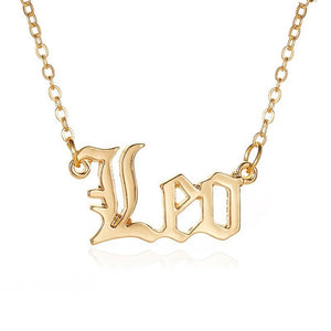 Modyle 2020 New Constellation Zodiac Necklaces Jewelry for Women Antique Style Designed Letter Taurus Aries Necklaces Collier