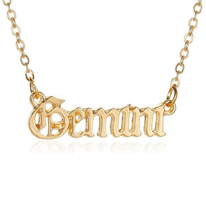 Modyle 2020 New Constellation Zodiac Necklaces Jewelry for Women Antique Style Designed Letter Taurus Aries Necklaces Collier