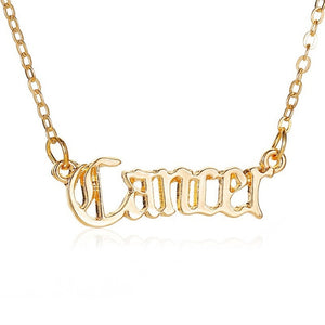 Modyle 2020 New Constellation Zodiac Necklaces Jewelry for Women Antique Style Designed Letter Taurus Aries Necklaces Collier
