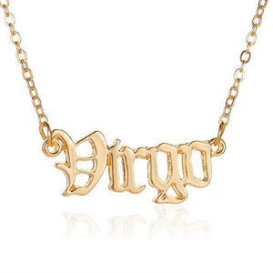Modyle 2020 New Constellation Zodiac Necklaces Jewelry for Women Antique Style Designed Letter Taurus Aries Necklaces Collier