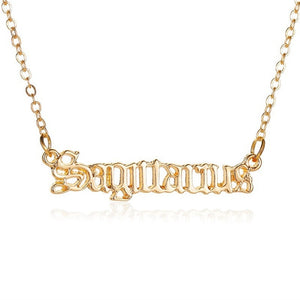 Modyle 2020 New Constellation Zodiac Necklaces Jewelry for Women Antique Style Designed Letter Taurus Aries Necklaces Collier