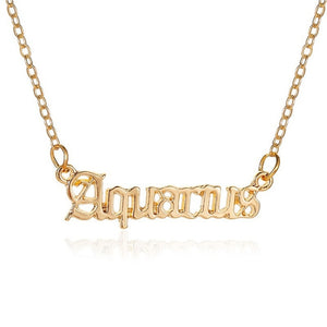 Modyle 2020 New Constellation Zodiac Necklaces Jewelry for Women Antique Style Designed Letter Taurus Aries Necklaces Collier