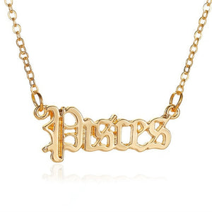 Modyle 2020 New Constellation Zodiac Necklaces Jewelry for Women Antique Style Designed Letter Taurus Aries Necklaces Collier