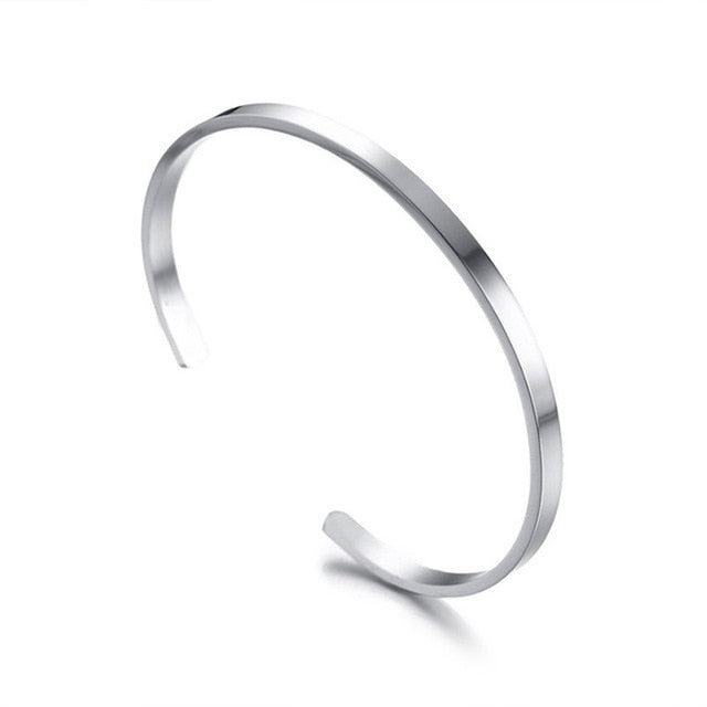 Modyle Stainless Steel Cuff Bracelet Bangle For Women Rose Gold Silver Color Mantra Bracelets Gifts