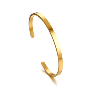 Modyle Stainless Steel Cuff Bracelet Bangle For Women Rose Gold Silver Color Mantra Bracelets Gifts