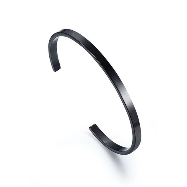 Modyle Stainless Steel Cuff Bracelet Bangle For Women Rose Gold Silver Color Mantra Bracelets Gifts