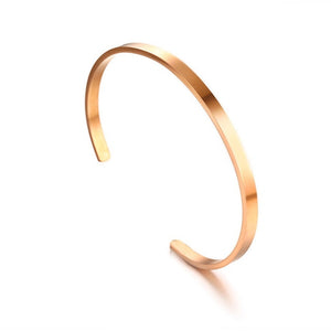 Modyle Stainless Steel Cuff Bracelet Bangle For Women Rose Gold Silver Color Mantra Bracelets Gifts