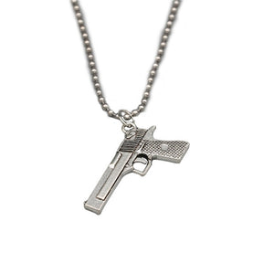 Retro Pistol Handcuffs Gun Pendant Necklace For women Punk Antique Weapon Alloy Beads Chains Jewelry Party Gifts
