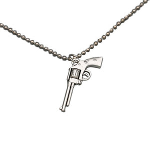 Retro Pistol Handcuffs Gun Pendant Necklace For women Punk Antique Weapon Alloy Beads Chains Jewelry Party Gifts