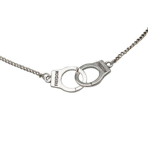 Retro Pistol Handcuffs Gun Pendant Necklace For women Punk Antique Weapon Alloy Beads Chains Jewelry Party Gifts