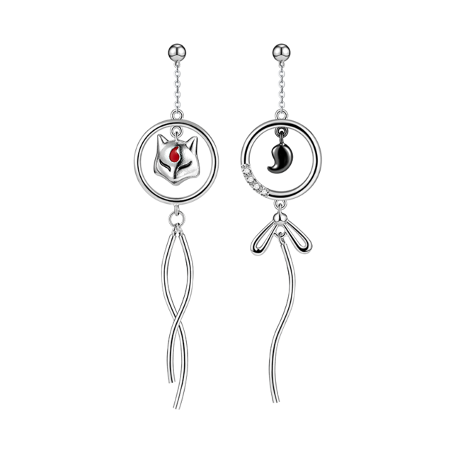 Thaya Real S925 Sterling Silver Earring Cute Fox Earring Dangle Japanese Style For Women Silver Earring Fashion Fine Jewelry