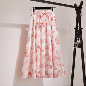 Surmiitro Long Skirt Women For 2020 Spring Summer Ladies Korean White Black Chiffon Sun School High Waist Midi Skirt Female
