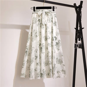 Surmiitro Long Skirt Women For 2020 Spring Summer Ladies Korean White Black Chiffon Sun School High Waist Midi Skirt Female