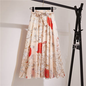 Surmiitro Long Skirt Women For 2020 Spring Summer Ladies Korean White Black Chiffon Sun School High Waist Midi Skirt Female
