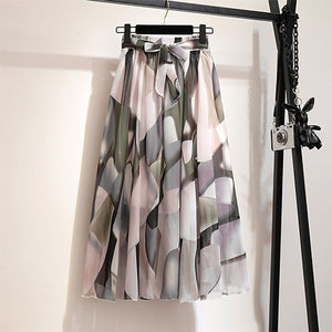 Surmiitro Long Skirt Women For 2020 Spring Summer Ladies Korean White Black Chiffon Sun School High Waist Midi Skirt Female