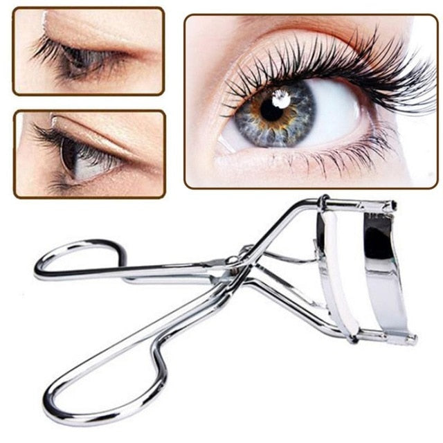 Hot Sale 1Pcs Woman Black stainless steel Eyelashes Curler Clip Eyelash Curler PVC silicone Pads Makeup Tools Eyelash Curler