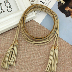 New Ladies Belts Fashion National Style Hollow Tassel Tie Strap Waist Chain Women's Waistband Dress Accessories