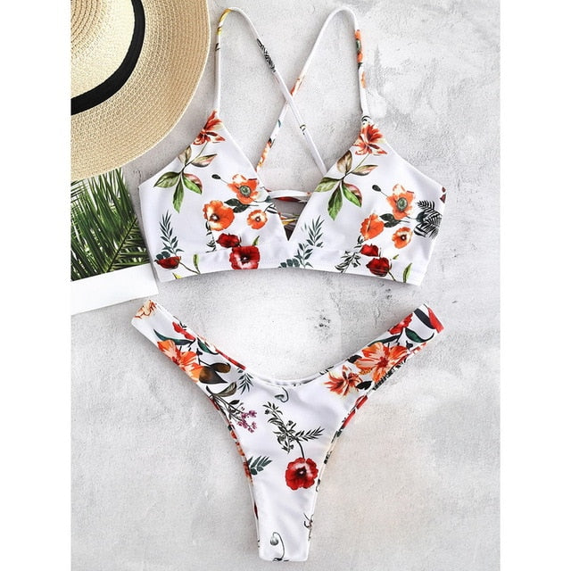 Vertvie Halter Swimwear Bikini 2020 Thong Bikini Blue Set Women Bikini Brazilian Swimwear female Biquinis Push Up Swimsuit