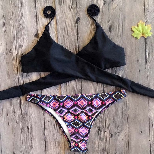 Vertvie Halter Swimwear Bikini 2020 Thong Bikini Blue Set Women Bikini Brazilian Swimwear female Biquinis Push Up Swimsuit