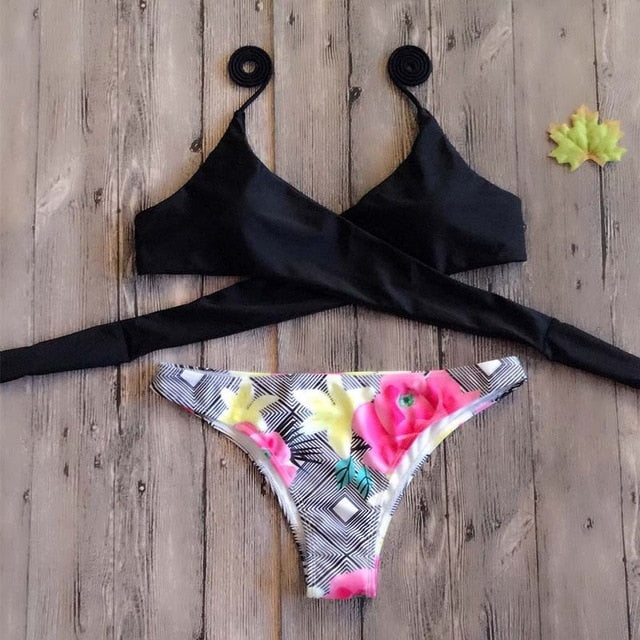Vertvie Halter Swimwear Bikini 2020 Thong Bikini Blue Set Women Bikini Brazilian Swimwear female Biquinis Push Up Swimsuit