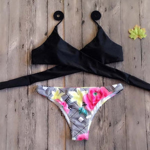 Vertvie Halter Swimwear Bikini 2020 Thong Bikini Blue Set Women Bikini Brazilian Swimwear female Biquinis Push Up Swimsuit