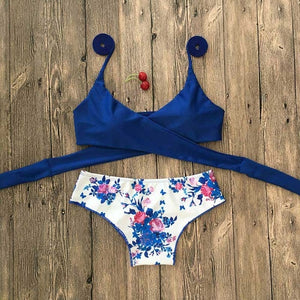 Vertvie Halter Swimwear Bikini 2020 Thong Bikini Blue Set Women Bikini Brazilian Swimwear female Biquinis Push Up Swimsuit