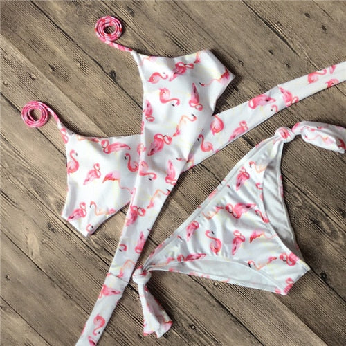 Vertvie Halter Swimwear Bikini 2020 Thong Bikini Blue Set Women Bikini Brazilian Swimwear female Biquinis Push Up Swimsuit