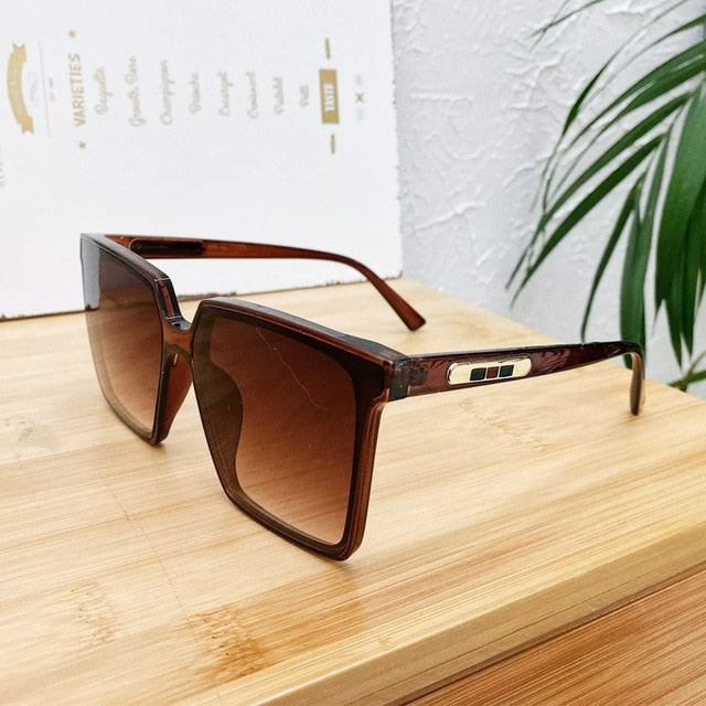 oversized square sunglasses for women and men clear tea black gradient sun glasses female sexy big eyewear uv400 oculos feminino