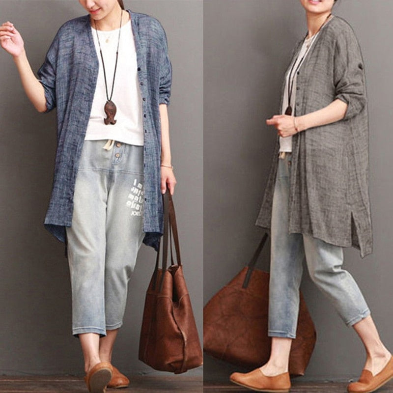 2020 Coat Woman Kimono Jacket Casual Floral Cardigans Jackets Long Sleeve Loose Coat Tops Tee Tunic Mujer Femme