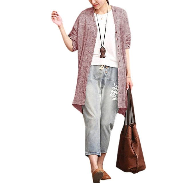 2020 Coat Woman Kimono Jacket Casual Floral Cardigans Jackets Long Sleeve Loose Coat Tops Tee Tunic Mujer Femme