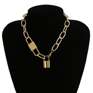 Ingemark Multi Layer Lover Lock Pendant Choker Necklace Steampunk Padlock Heart Chain Necklace Collier Best Couple Jewelry Gift