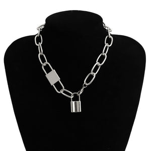 Ingemark Multi Layer Lover Lock Pendant Choker Necklace Steampunk Padlock Heart Chain Necklace Collier Best Couple Jewelry Gift
