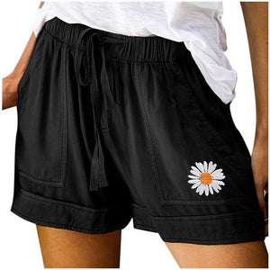 2020 Women shorts Comfy Drawstring Splice Casual Elastic Waist Pocketed Loose short feminino шорты женские pantalon corto mujer