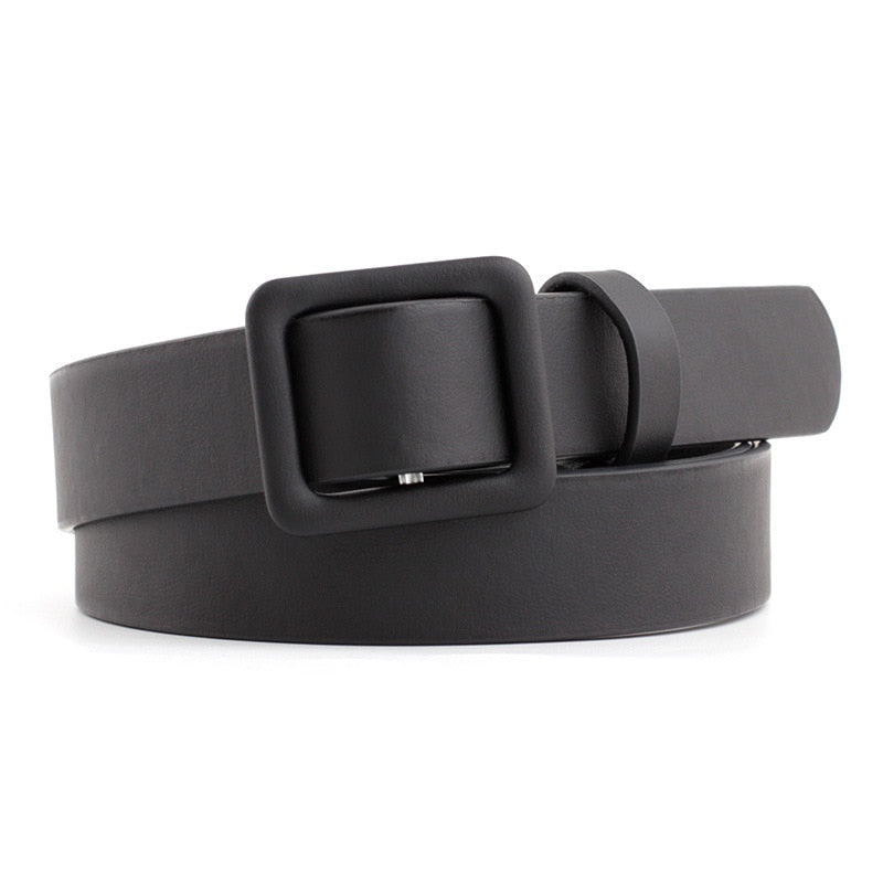 2020 New Designer Women's Cute Black Red White Brown Wide Leather Waist Belt Female Decorative Strap Belts for Women Dresses