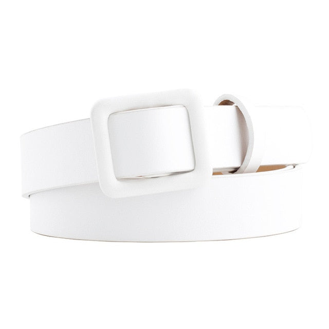 2020 New Designer Women's Cute Black Red White Brown Wide Leather Waist Belt Female Decorative Strap Belts for Women Dresses