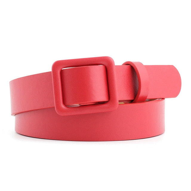 2020 New Designer Women's Cute Black Red White Brown Wide Leather Waist Belt Female Decorative Strap Belts for Women Dresses