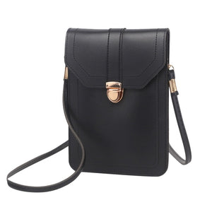 Transparent Women Messenger bag Mobile Phone Wallet  Shoulder Strap Handbag Clear Touch Screen Leather Bag sac a main #YL10