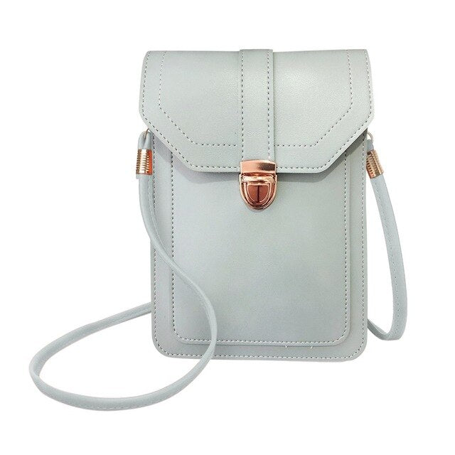 Transparent Women Messenger bag Mobile Phone Wallet  Shoulder Strap Handbag Clear Touch Screen Leather Bag sac a main #YL10