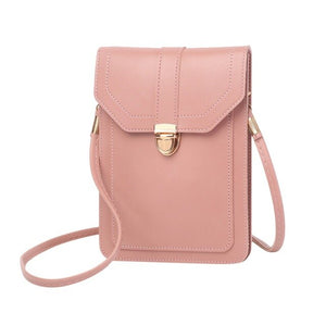 Transparent Women Messenger bag Mobile Phone Wallet  Shoulder Strap Handbag Clear Touch Screen Leather Bag sac a main #YL10
