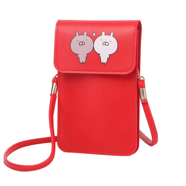 Transparent Women Messenger bag Mobile Phone Wallet  Shoulder Strap Handbag Clear Touch Screen Leather Bag sac a main #YL10