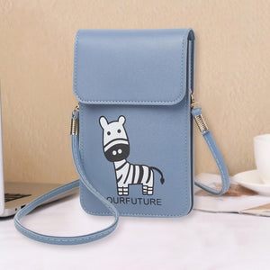 Transparent Women Messenger bag Mobile Phone Wallet  Shoulder Strap Handbag Clear Touch Screen Leather Bag sac a main #YL10