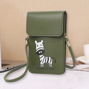 Transparent Women Messenger bag Mobile Phone Wallet  Shoulder Strap Handbag Clear Touch Screen Leather Bag sac a main #YL10