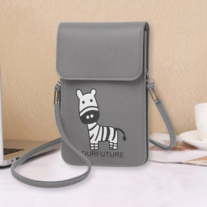 Transparent Women Messenger bag Mobile Phone Wallet  Shoulder Strap Handbag Clear Touch Screen Leather Bag sac a main #YL10