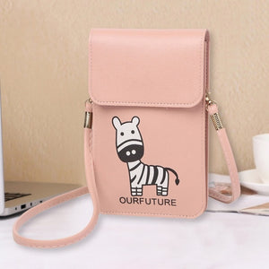 Transparent Women Messenger bag Mobile Phone Wallet  Shoulder Strap Handbag Clear Touch Screen Leather Bag sac a main #YL10