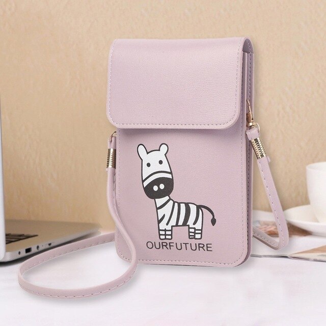 Transparent Women Messenger bag Mobile Phone Wallet  Shoulder Strap Handbag Clear Touch Screen Leather Bag sac a main #YL10
