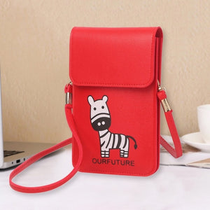 Transparent Women Messenger bag Mobile Phone Wallet  Shoulder Strap Handbag Clear Touch Screen Leather Bag sac a main #YL10