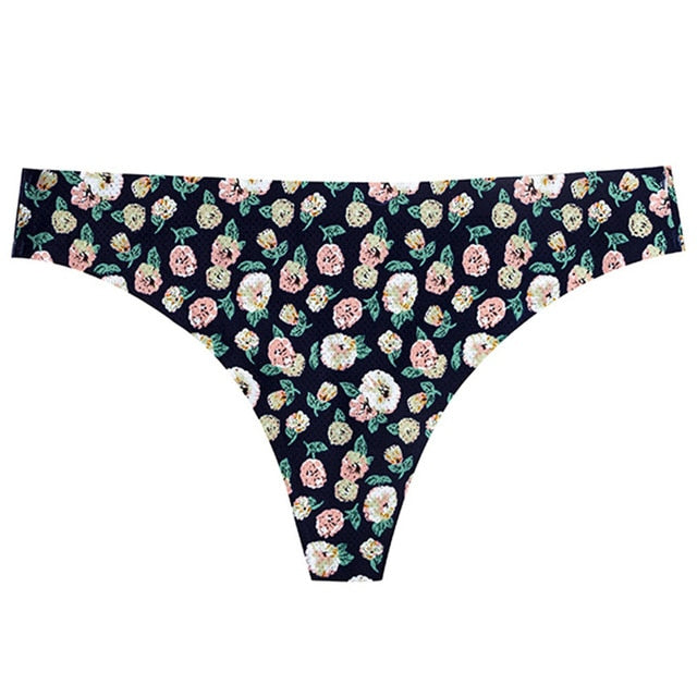 TERMEZY Women Sexy Flowers Lingerie Temptation Low-waist Panties Thong No trace Breathable Underwear Female G String Intimates