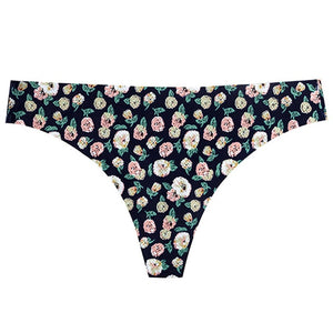 TERMEZY Women Sexy Flowers Lingerie Temptation Low-waist Panties Thong No trace Breathable Underwear Female G String Intimates