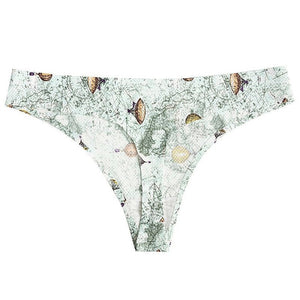 TERMEZY Women Sexy Flowers Lingerie Temptation Low-waist Panties Thong No trace Breathable Underwear Female G String Intimates