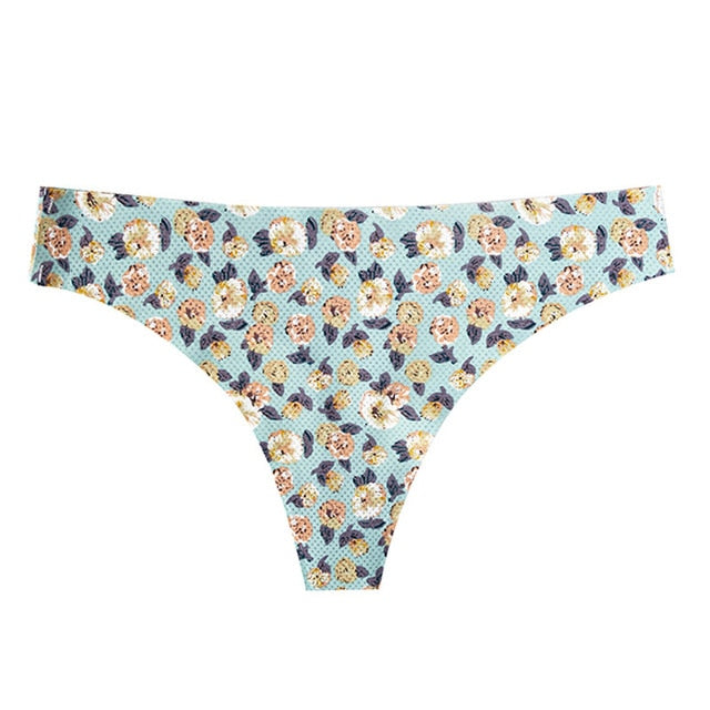 TERMEZY Women Sexy Flowers Lingerie Temptation Low-waist Panties Thong No trace Breathable Underwear Female G String Intimates